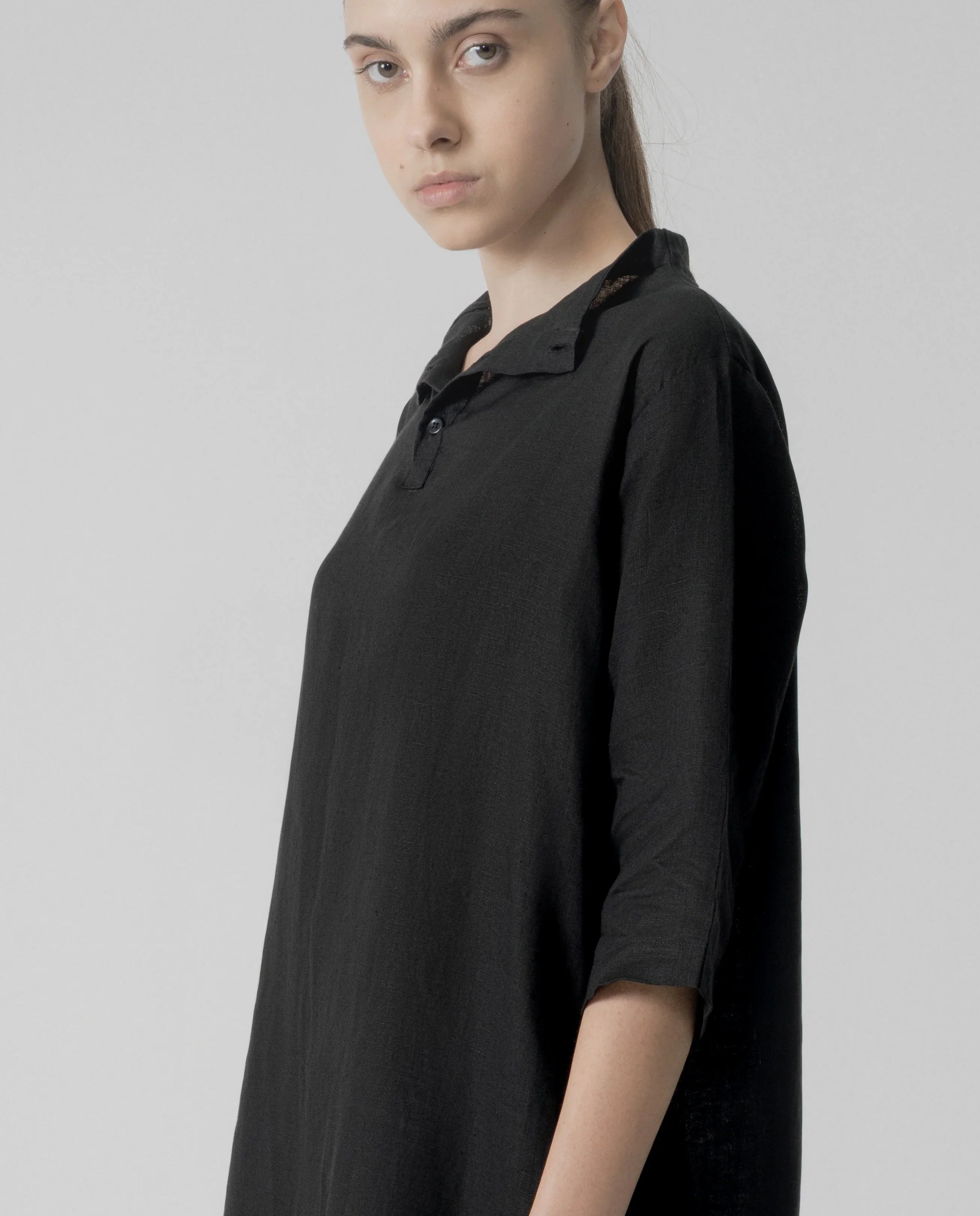 Hoodie Shift Dress - Black