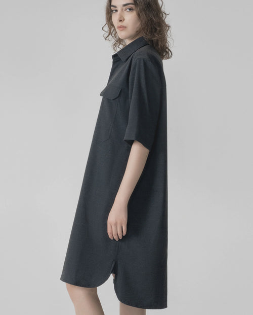 Boxy Minimalist Shift Dress - Black