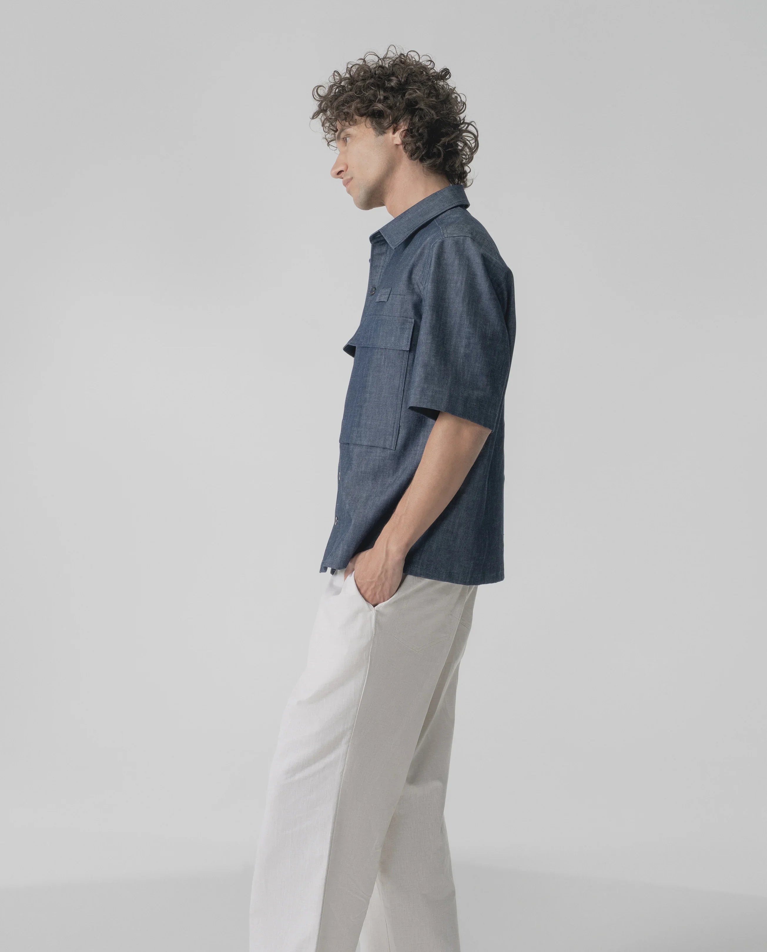 Regular Fit Double Side pocket - Dark Blue