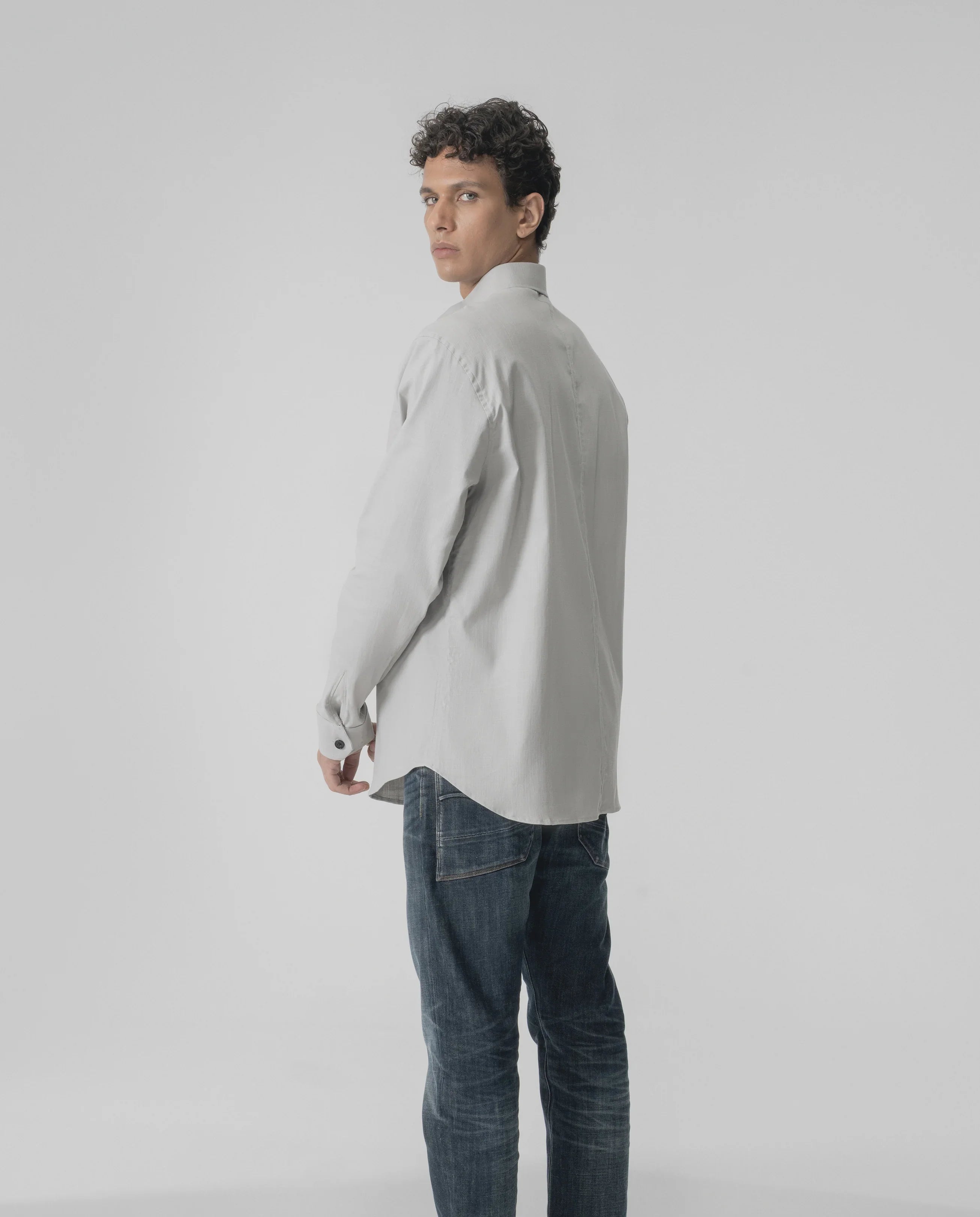 Relaxed Fit Shirt With Double Side Pocket - Off White