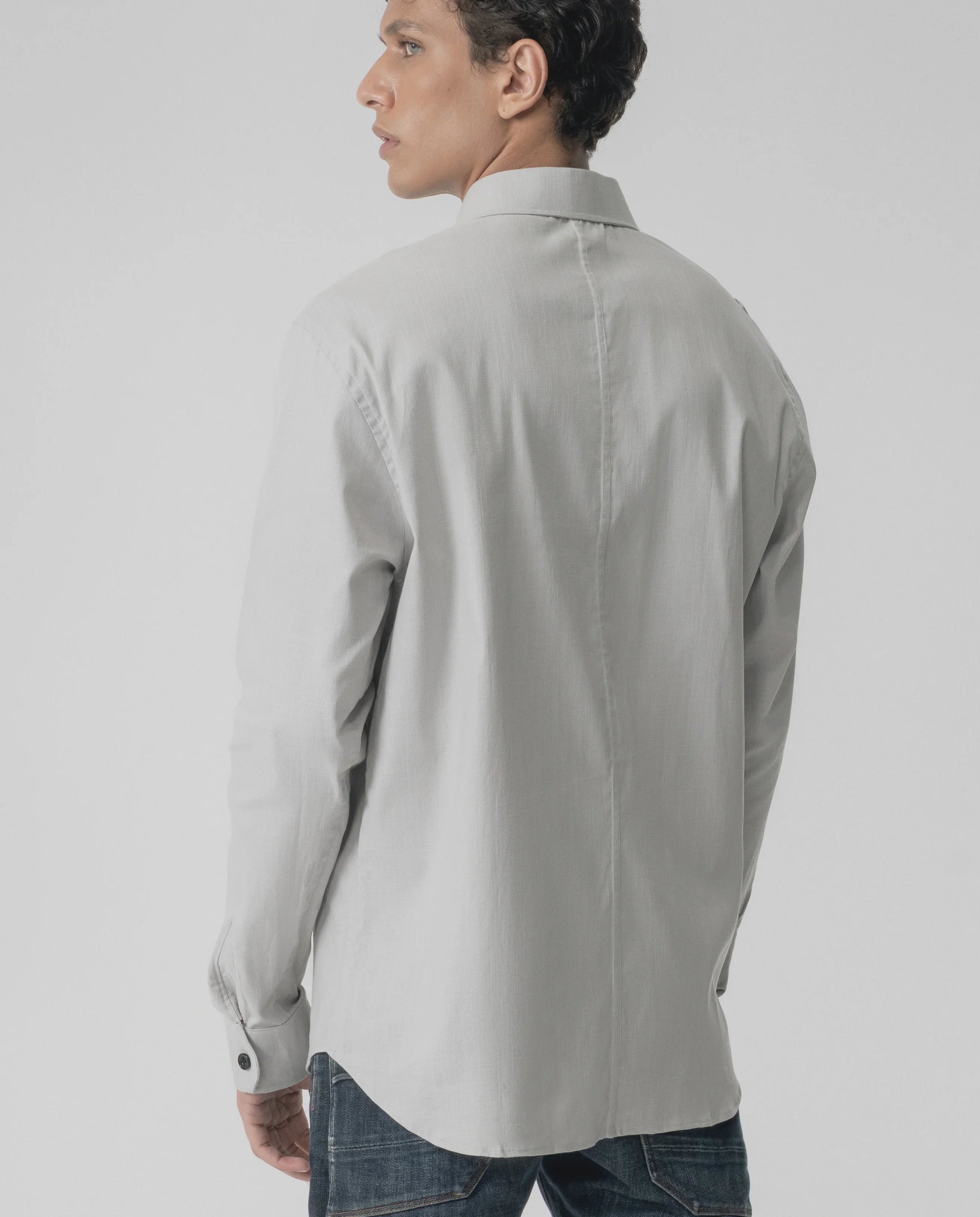 Relaxed Fit Shirt With Double Side Pocket - Off White