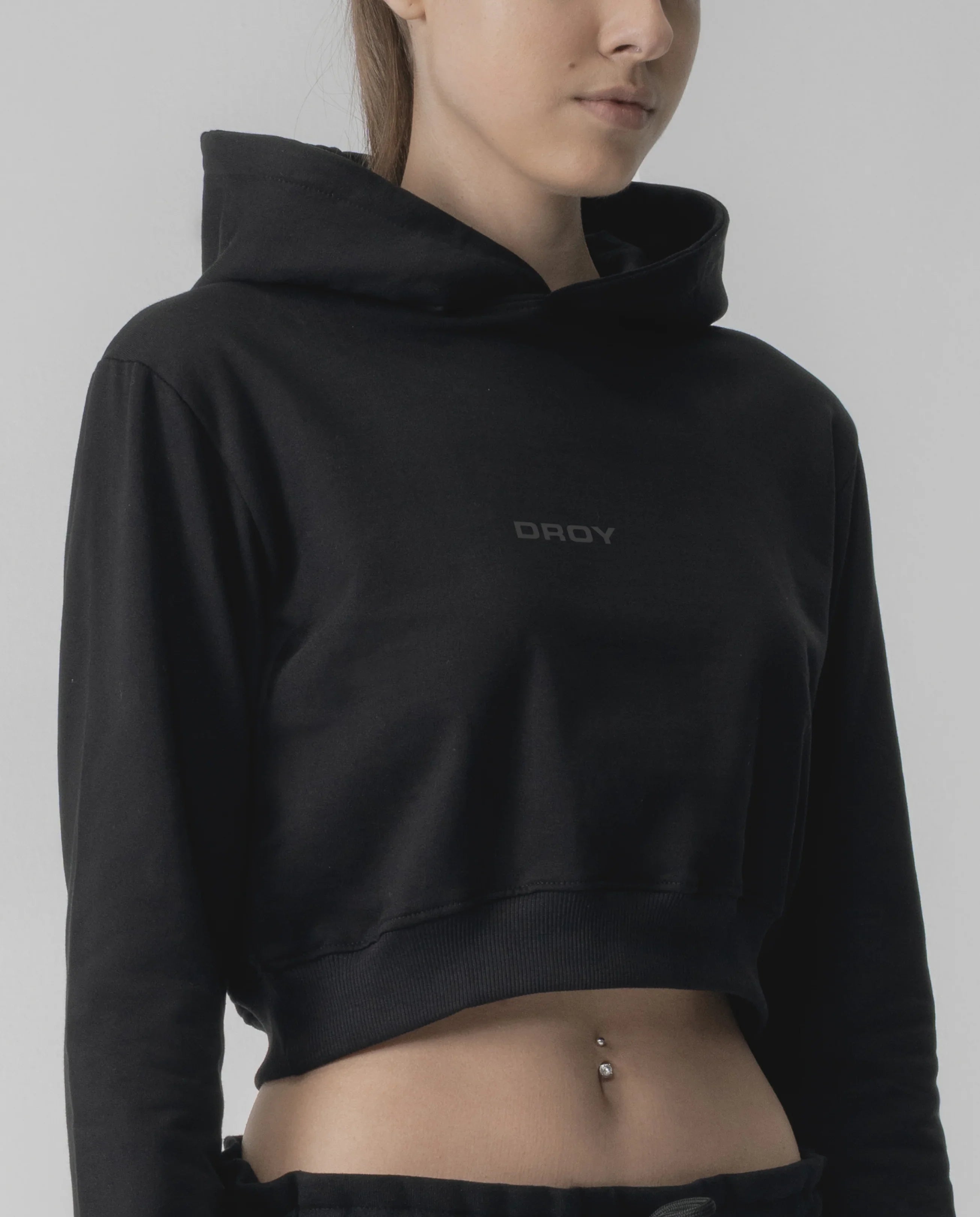 Crop Top Hoodie Black
