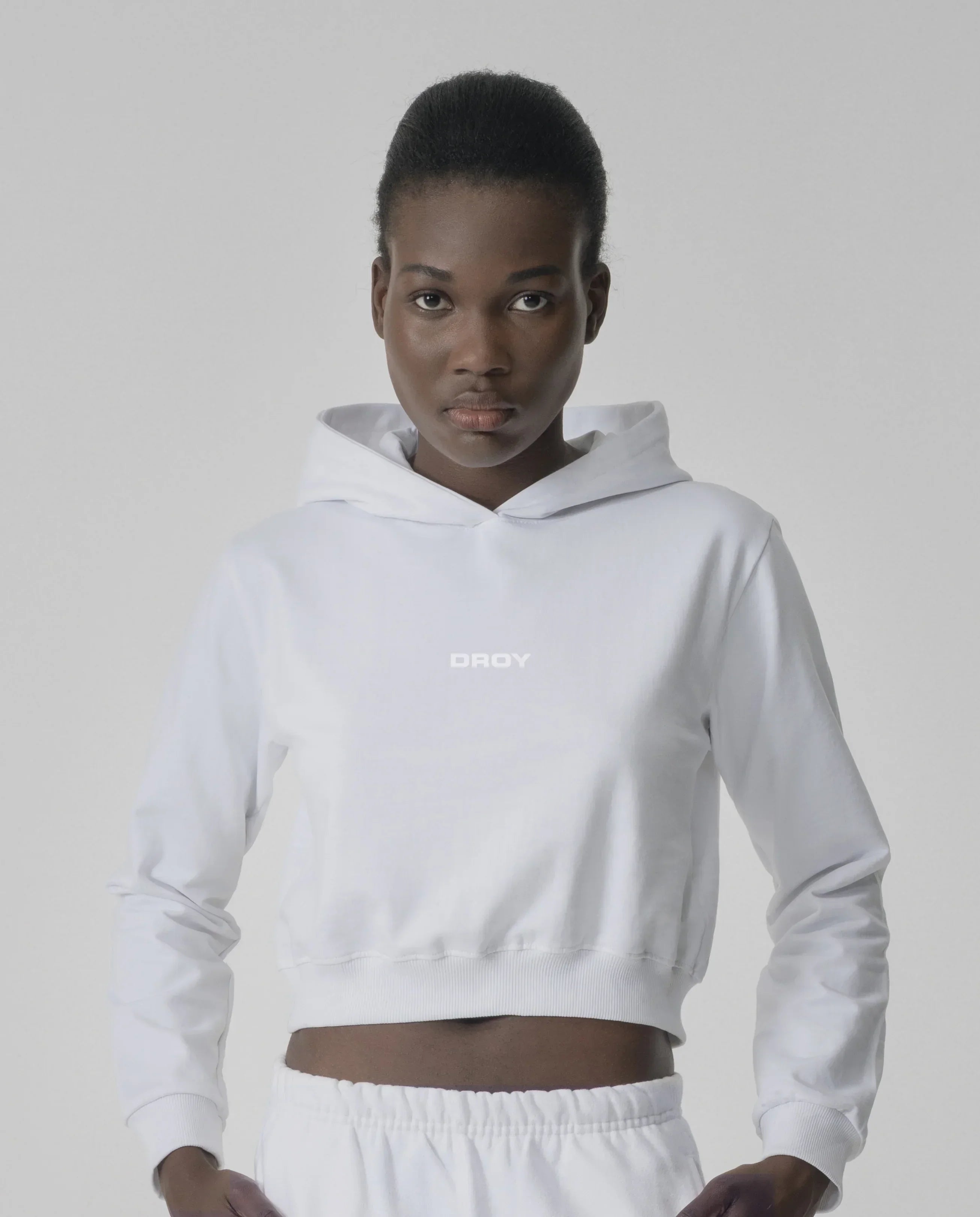 Crop Top Hoodie - White