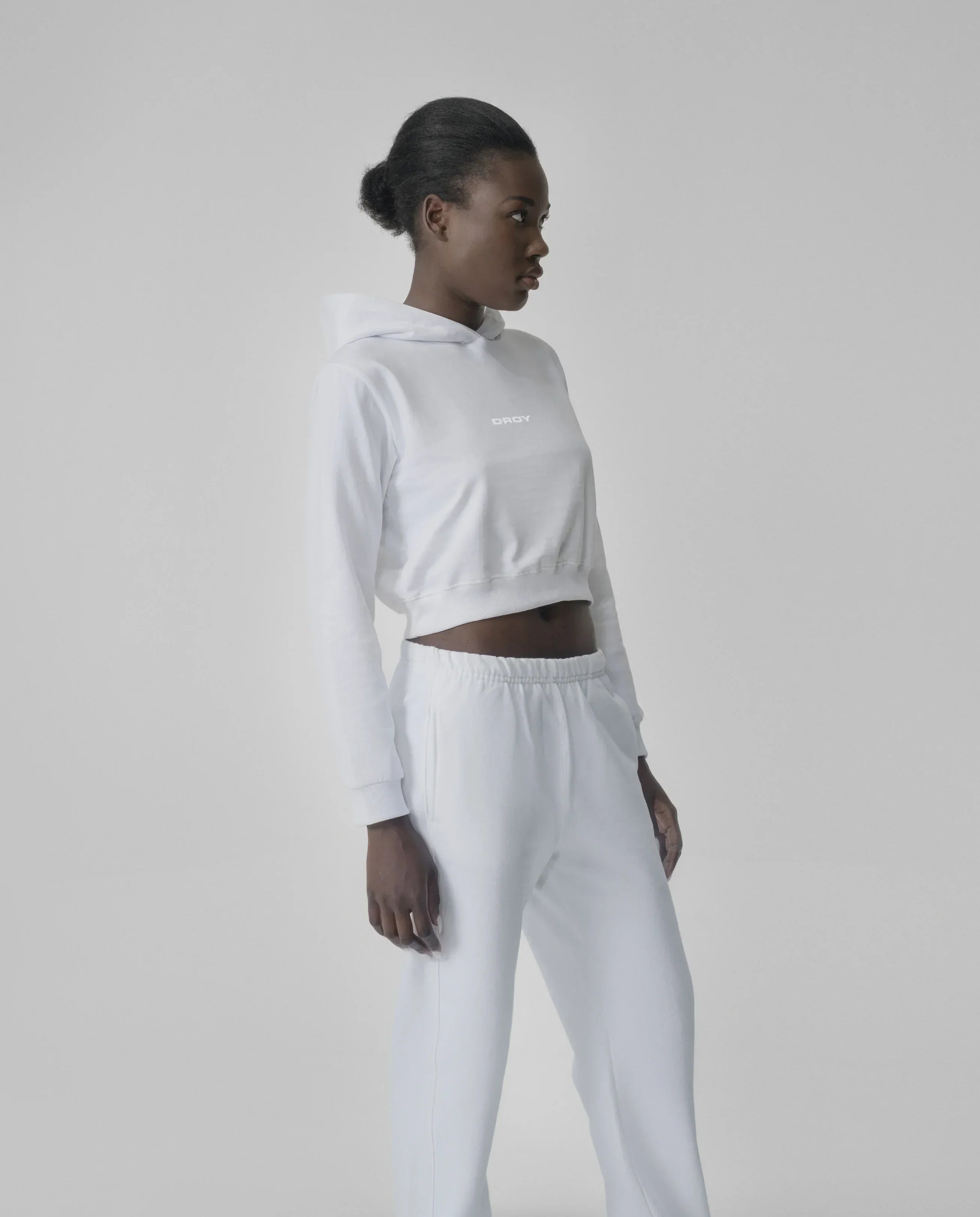 Crop Top Hoodie - White