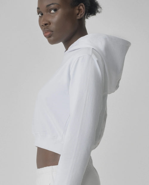 Crop Top Hoodie - White