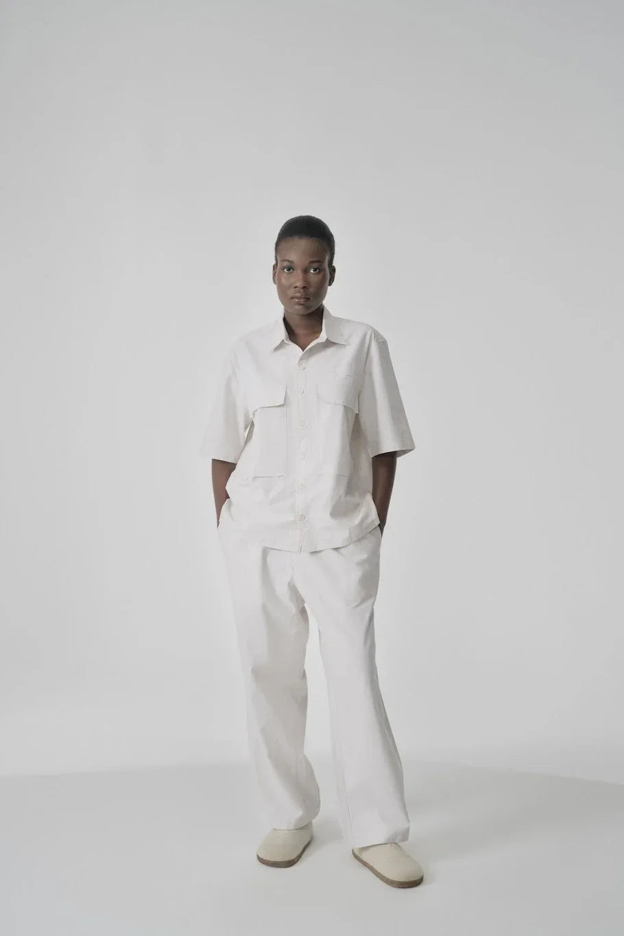 Monochrome Utilitarian Co-Ord-White