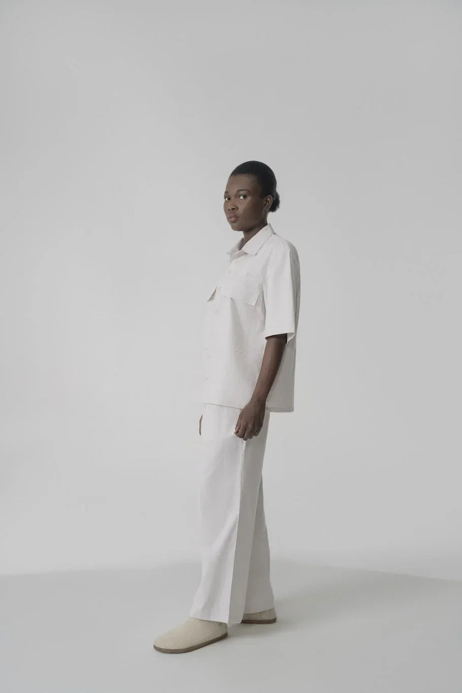 Monochrome Utilitarian Co-Ord-White